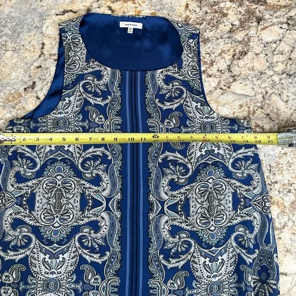 Max Studio sz MD like new slip on mid length loose sleeveless summer dress - Picture 5 of 8